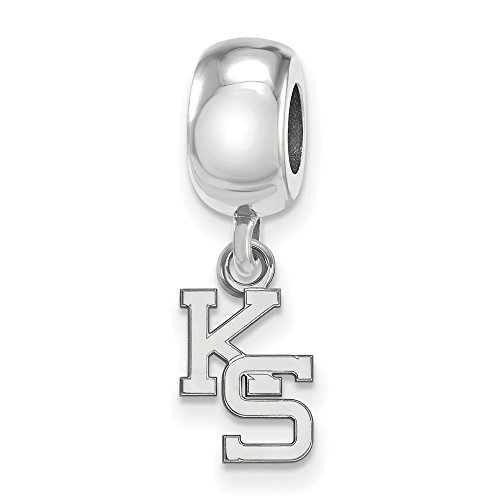 Kansas State Bead Charm Extra Small (3/8 Inch) Dangle (Sterling Silver)
