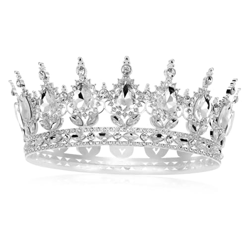 Gatuida Corona Decorativa de Aleación con Circonitas Brillantes para Mujer Tocado Elegante para Bodas y Eventos Diseño Duradero y Atractivo Accesorio Plateado para Novia y Uso Diario