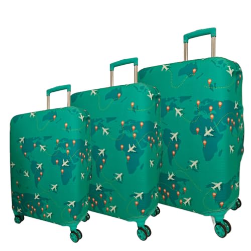 Image of Printed Luggage Cover for Traveling Bag & Suitcase - Stretchable & Scratchproof Trolley Protector with Velcro Lock & Lightweight Washable Material(Suitcase Bag Not Included, Only Cover in Product)