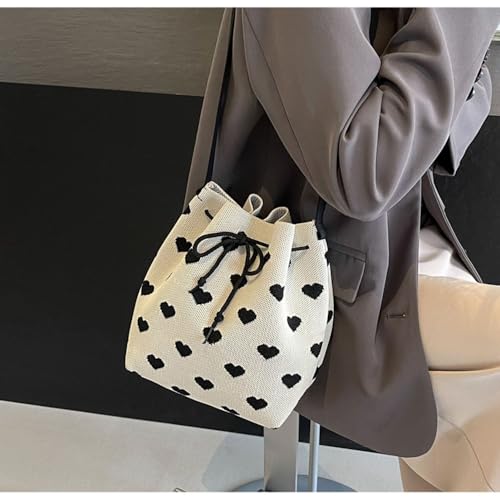 Women's Knitted Yarn Crochet Crossbody Bags Top Handle Knit Women Shoulder Handbags Versatile Korean Casual Bags3