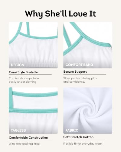 Image of Fruit of the Loom Girl's Cotton Stretch Cami Training Bra Multi-Pack