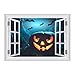 Produktbild Wandaufkleber 3D Gefälschte Fenster Angst Bat Sky Kürbis Kopf Wandaufkleber Für Halloween Party Dekoration Wohnzimmer Bar Club Wandtattoos Dc8