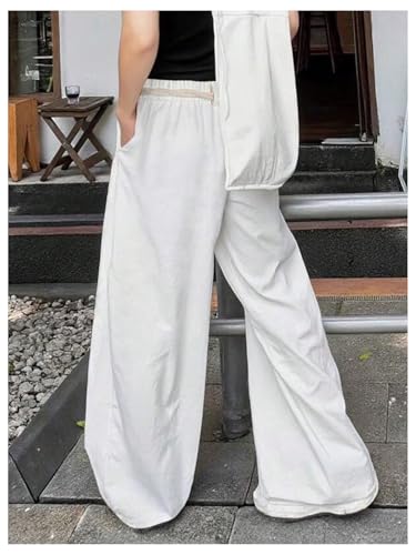 GORGLITTER Men's Baggy Pants Wide Leg Pleated Business Zipper Fly Trousers Streetwear Casual Dress Pants3