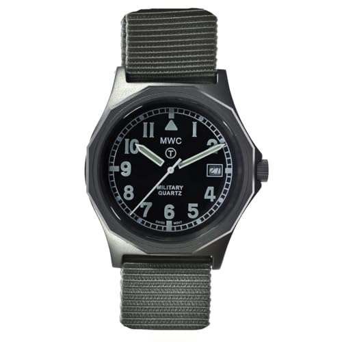 MWC G10 Remake Quarzo Acciaio Data Tessuto Nero Grigio Orologio Uomo