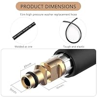 15M Hochdruckschlauch für Kärcher K2 K3 K4 K5 K6 K7, Hochdruckreiniger schlauch mit Click Quick Connect Stecksystem, Hochdruckreiniger Schlauch Zubehör, Hochdruck Verlängerung Ersatzschlauch – Ansicht 6
