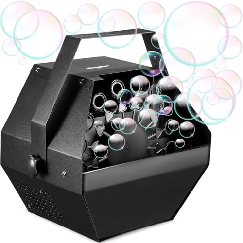 Theefun Bubble Machine: 750ML Metal Automatic Bubble Maker, Portable Professional Bubble Blower Operated by Plug-in Big Bubble Machine for Parties Stages Weddings Indoor and Outdoor Use