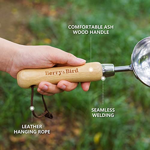 Garden Loose Soil Scoop , Stainless Steel Hand Shovel Spade With Wood Handle Multi Function Gardening Trowel Spoons For Transplanting, Digging, Planting, Cultivation #TOP3