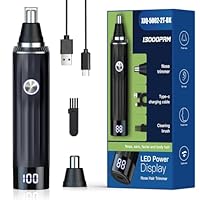 Nasenhaartrimmer 2 in 1 Nasentrimmer Ohrhaartrimmer mit LED-Anzeige, USB Wiederaufladbar Nasenhaarschneider für Herren und Frauen, Schmerzfreier Nasenhaarentferner mit IPX7 Level Wasserdichte