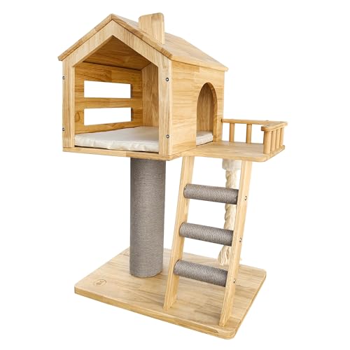 Jugglenaut Modern Cat Tree - Durable & Stylish Cat Condo - Designed for Indoor Cats Perfectly Crafted for Fun, Rest, & Scratch Control - Cat Tower, Rope Toy & Scratch Column