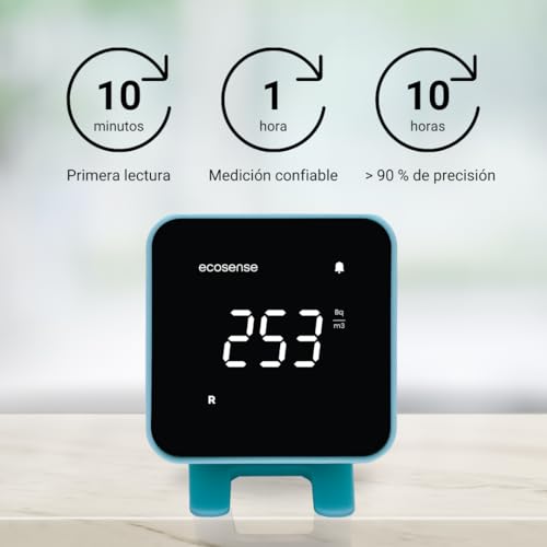 Miniatura 3 de Ecosense Eb100 Ecoblu, Detector De Radón Doméstico, Captura Y Visualización De Resultados Cada 10 Minutos, Monitoreo Continuo A Corto Y Largo Plazo, Fácil De Usar