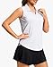 G Gradual Sleeveless Golf Shirts for Women Collared V Neck Tennis Tank Top Cooling Polo UPF 50+ Quick Dry Lightweight, Black Dot, Large