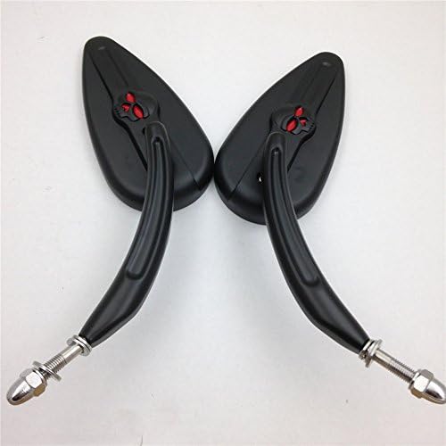HONGK- Skull Flame Side Mirrors Compatible with 1984-2014 universal to most H-D Night Train FXSTB Black [B01C0SSH68]