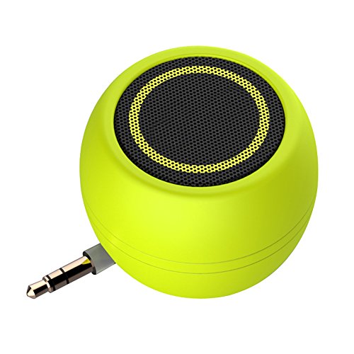 Rumfo Mini Phone Speaker Portable Wireless Plug in Speaker with 3.5mm Aux Audio Jack Rechargeable Plug and Play Clear Bass Speaker Universal for Cell Phone iPad MP3 MP4 Tablet Computer (Green)
