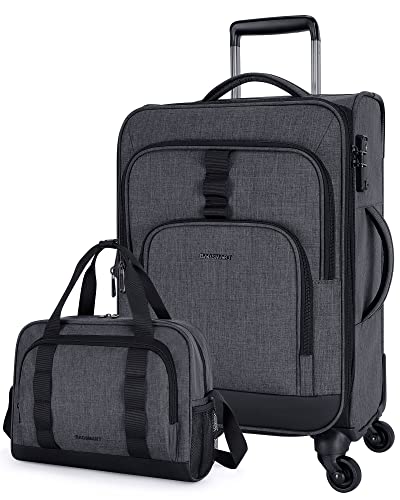 Bagsmart 2 Piece Luggage Sets, Expandable 20 Inch Carry On Luggage Airline Approved, Lightweight Carry On Suitcase With Spinner Wheels, Family Travel Suitcase Set With Duffle Bag #TOP16