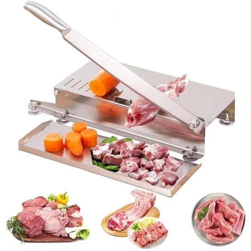 Manual Bone Meat Slicer, Stainless Steel Cutter Machine with 110Inch Knife, Rib Fish Chicken Beef Cutting Machine for Home Cooking and Commercial