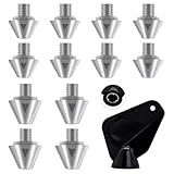 Mengudig Soccer Cleats Studs for Adidas, 12PCS Aluminum Screw-in Cleat Spikes for Soft Ground, with Wrench, Only Compatible with M6 Thread Football Boots (Silver)