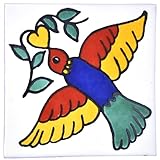 Tumia LAC Azulejos Mexicanos Artesanales de Talavera de 10.5cm - Azulejo Individual