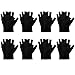 Sibba 8 Pairs Black Moisturizing Gloves Cotton Fingerless Touchscreen Beauty Gloves for Women and Men, Washable Reusable Overnight Sleeping Glove Open Fingertips for Dry Hands, Eczema, Spa Treatment