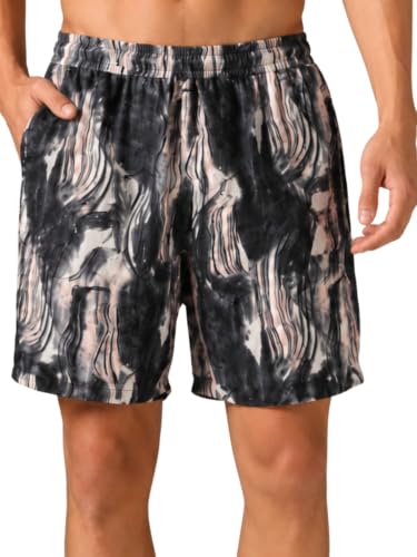 Image of Leriya Fashion Men's Rayon Printed Shorts | Elastic Waist Printed Summer Outfit | Relaxed Fit Casual Short's with Pockets | Lightweight Beach & Lounge Wear | Gym Boxer Shorts for Men