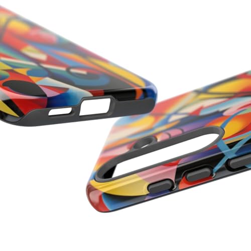Coque Samsung S25 art géométrique abstrait multicolore rigide - 3