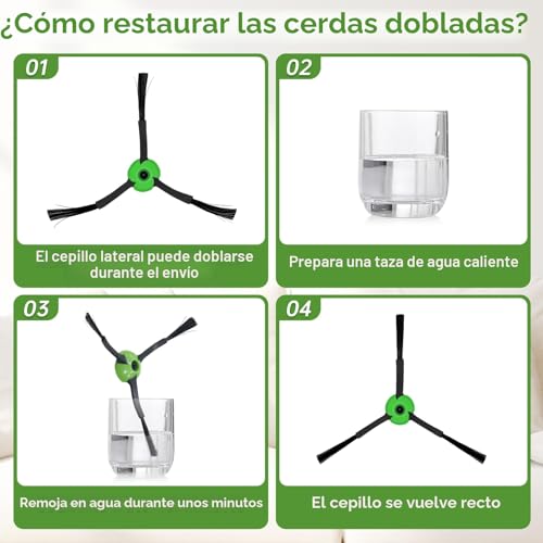 Miniatura 6 de Loveco Pack De Accesorios Compatible Para Irobot Roomba Series E I J I7 I7 J7 J7 E5 E6 E7 I8 I6 I5 I4 I3 I2 I1 J8 J6 J5 And Plus Version, 2 Cepillos De Goma, 4 Filtro, 6 Cepillos Laterale