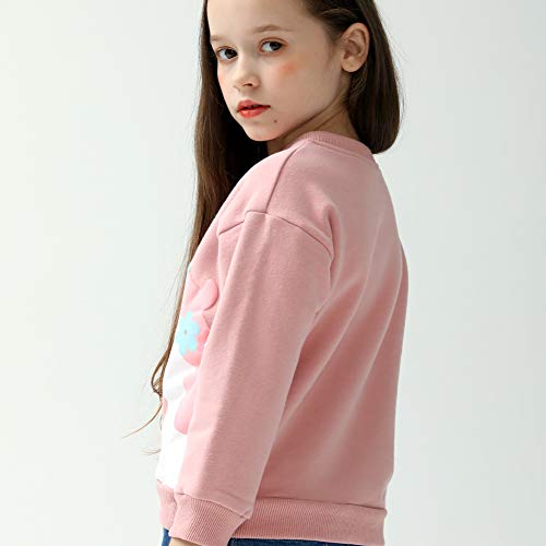 Image of weLaken Unicorn Sweatshirts for Girls Thick Cotton Pullover Tops Fall Winter Children Girls Clothing