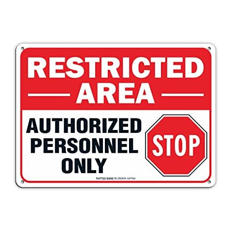 Faittoo Restricted Area Sign Cover