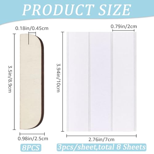 CRASPIRE 8Pcs 3.5 Inch Hinge Repair Kit Wooden Plate Door Hole Cover Filler Wood Kitchen Cabinet Blanks with Double Sided Tapes - Image 2