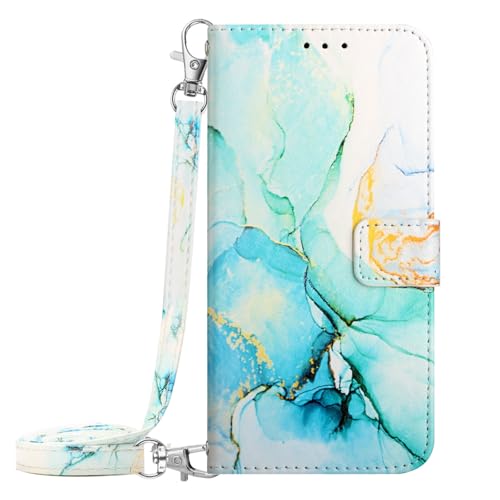 Coque portefeuille Galaxy Z Fold 5 rabat cuir et protection marbre aimantée
