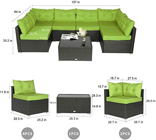 image for Old street Fake Nail 7pcs Patio Outdoor Furniture Sets-Low Back All-We