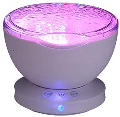 Zenghh Aurora Sleep Ocean Projection Lamp LED Star Projector USB Colorful Wave Sound Projector Night Light For Children Adult Bedroom Living Room Multi-angle Rotation Adjustment Gift (Color : White)
