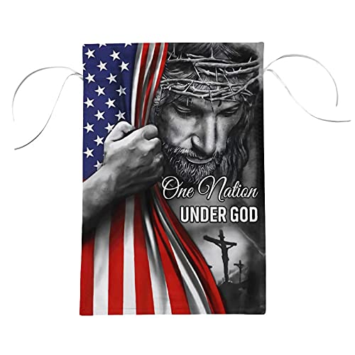 12x18 Inch Garden Flag/ One Nation Under God Jesus House Flags/ Double Sided Print Home Flags/ American Flag Outdoor Banners For Farmhouse Yard Lawn - Thumbnail 2