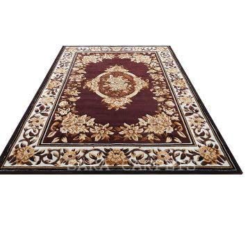 Image of Soft Thick Geometric Acrylic Washable Anti Skid Carpet. for Living Room Bedroom. Hall Size 9 x 12 feet (150X210 Cm) Brown D2