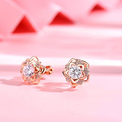 Allencoco Cz Cluster Scattered Flower Clip-On Sparkly Cubic Zirconia Non Pierced Clip On Earrings For Women Girls #TOP1