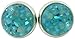 Silver-tone Aqua Blue AB Faux Druzy Stone Stud Earrings 8mm