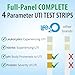 4-in-1 Full Panel UTI Test Strips for Women, Men & Kids with UTI Severity (Protein), Urinalysis Urine Test Strips for Bladder and Urinary Tract Infections at Home (50 Strips)