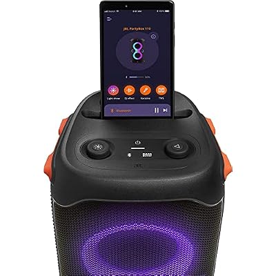 JBL PartyBox 110 - مكبر صوت محمول مع أضواء مدمجة وصوت قوي وباس عميق ، أسود