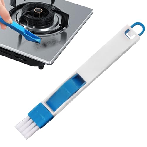 Dayysiuy Cepillo Limpiador De Ranuras - Limpiador De Esquinas, Rendijas Y Huecos | Cepillo Multiusos Antideslizante con Recogedor para Fregadero Lavabo Teclado y Alfeizar