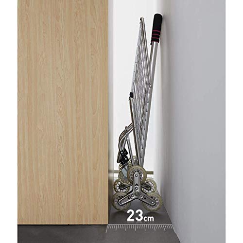 QZQJUILU Klappbarer Wagen, zusammenklappbarer Einkaufstrolley, Reisetrolley für Senioren, Leichter Treppensteigerwagen mit drehbaren Rollen und – Bild 4