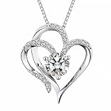 Naixio Love Heart Necklace for Women 925 Sterling Silver Gold Plated Set 5A CZ Pendant Necklace Anni