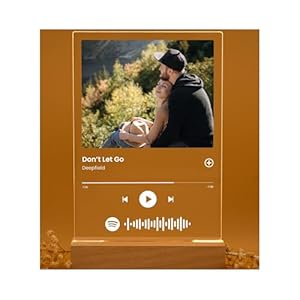 Custom Music Plaque – Personalized Acrylic Song Plaque/Glass Album Cover/Present for Girlfriend – Customized Music Sign – Long Distance Gifts – Couple Present for Her/Him/Boyfriend