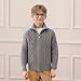 Boys Zipper Sweater Mock Neck Knitted Cardigan Kids Full Zip up Cable-Knit Relaxed-Fit Classic (Light Ashy, 6-7 Years)