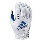 adidas Adizero 11 Adult Football Receiver Glove, White/Royal, Small