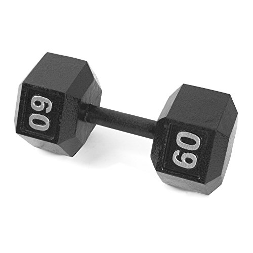 CAP Barbell Cast Iron Hex Dumbbell Black Single 60 lb