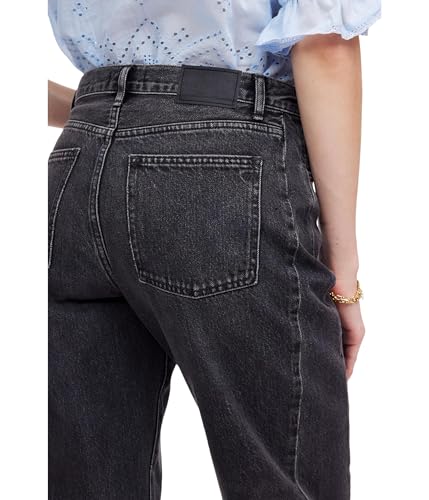 Madewell Womens The Darted Barrel-Leg Jean in Black Lockside Wash 27 One Size