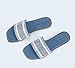 LUCKY STEP Women's Rhinestone Flat Sandals Square Open Toe Sparkly Glitter Fashion Braided Slide Sandals Summer(Denim Blue,6.5)