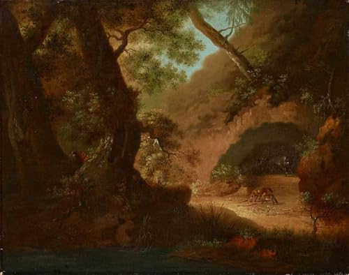 Affiche impression d'art loups dans les bois tableau Friedrich 60x90