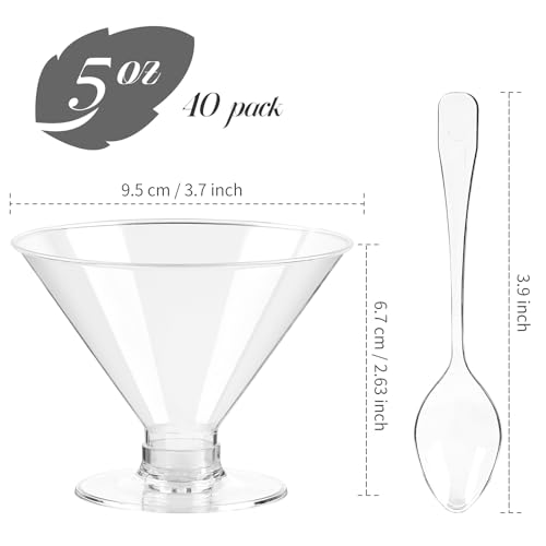 Kucoele KU111-5OZMARTINIGLASSES-40 40 Pcs Mini Plastic Martini Glasses thumb #1