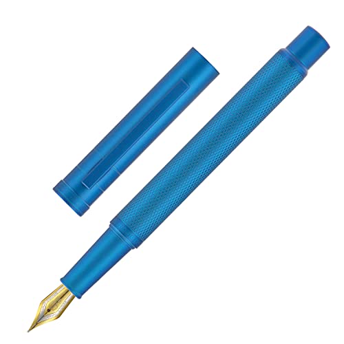 Image of Asvine Blue Forest Fountain Pen Fine Nib, Classic Design with Converter and Metal Pen Case, The Light of Hope Serise