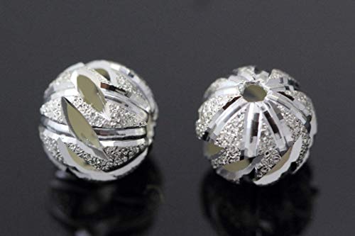 20Pcs Adabele Authentic 925 Sterling Silver 8Mm (0.31 Inch) Filigree Flower Pattern Round Spacer Beads For Jewelry Making Ss348-8 #TOP1